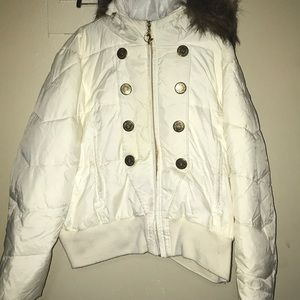 A pretty off white oversized coats